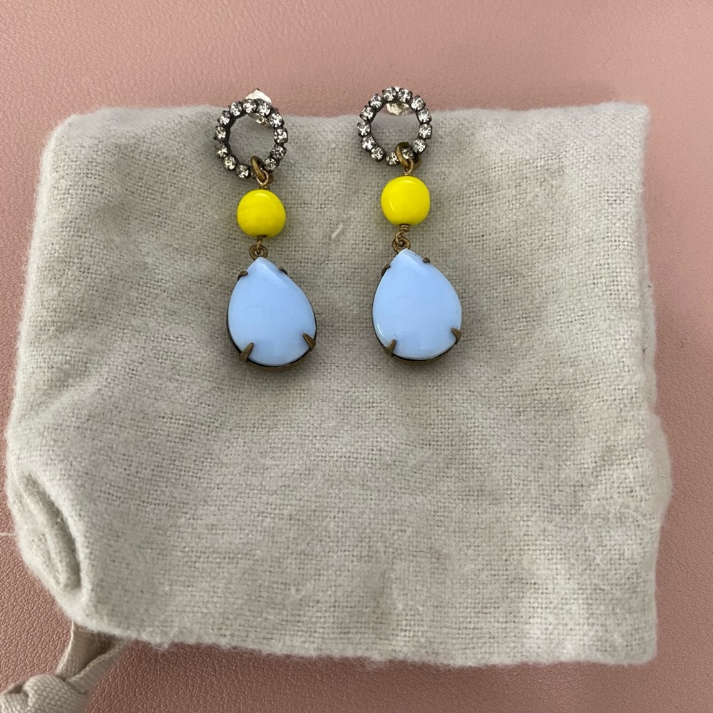Lulu frost crystal and enamel drop earrings